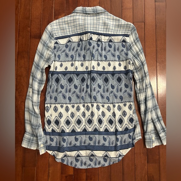 Style & Co. Light Blue Plaid Button Down Shirt in Cotton Size Small - Picture 7 of 10